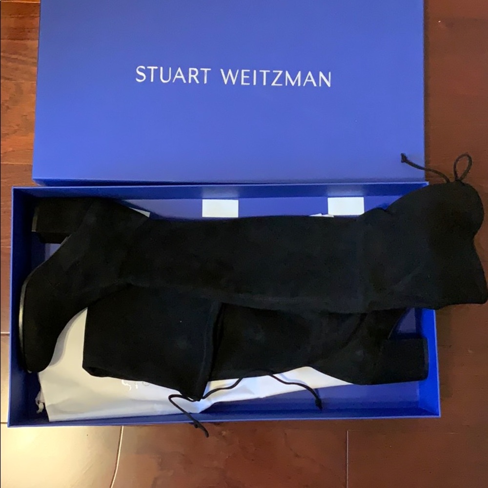 Stuart Weitzman Tieland black suede boots